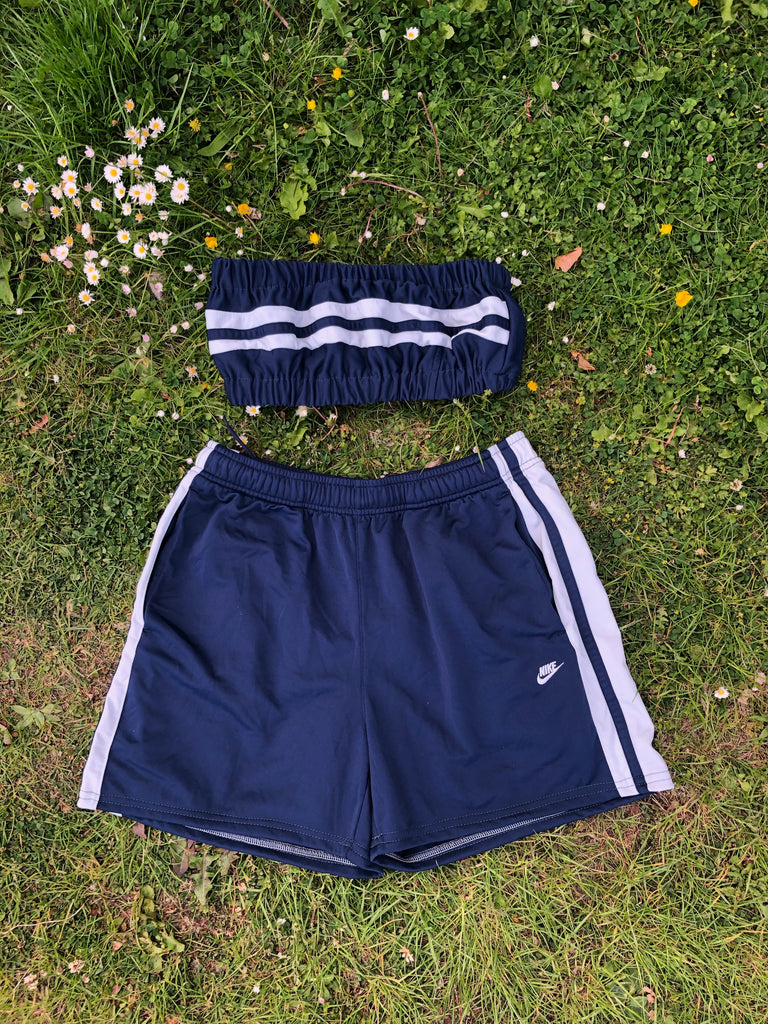 nike bandeau top and shorts set