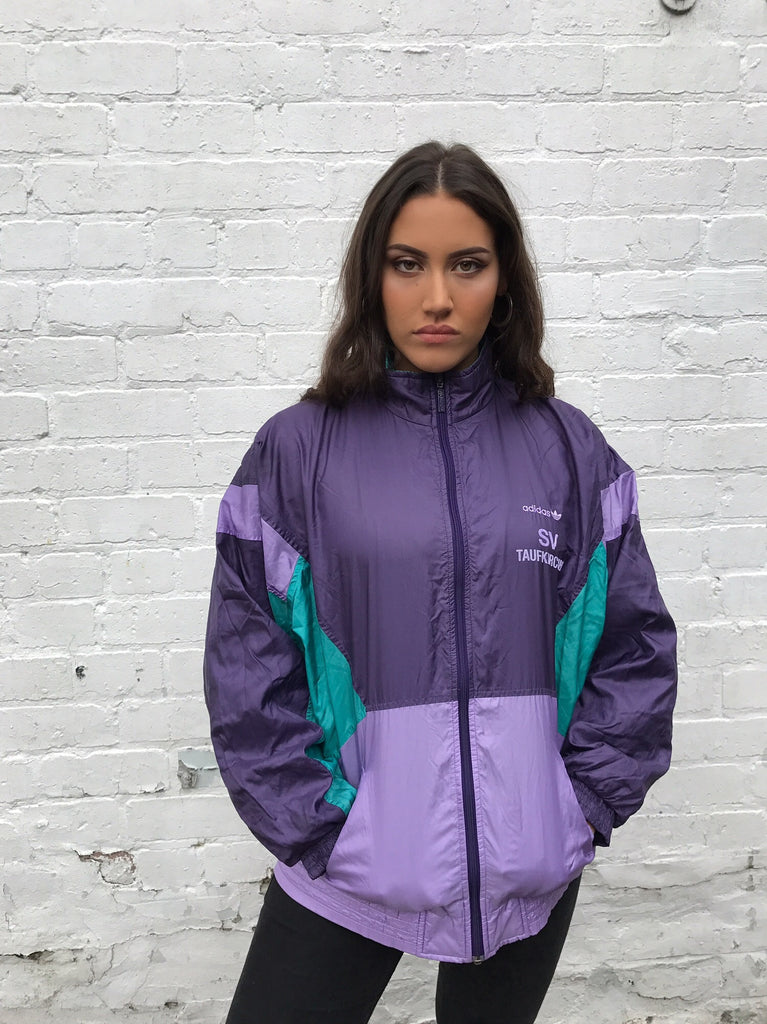 vintage purple adidas windbreaker