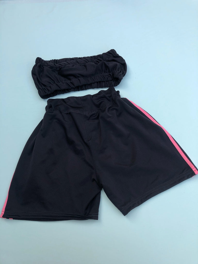 adidas tube top and shorts set