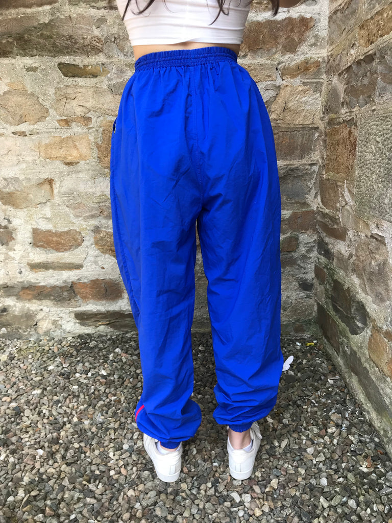 Vintage Unisex Baggy Tracksuit Bottoms Shell Suit Trousers Blue – LOVE ...