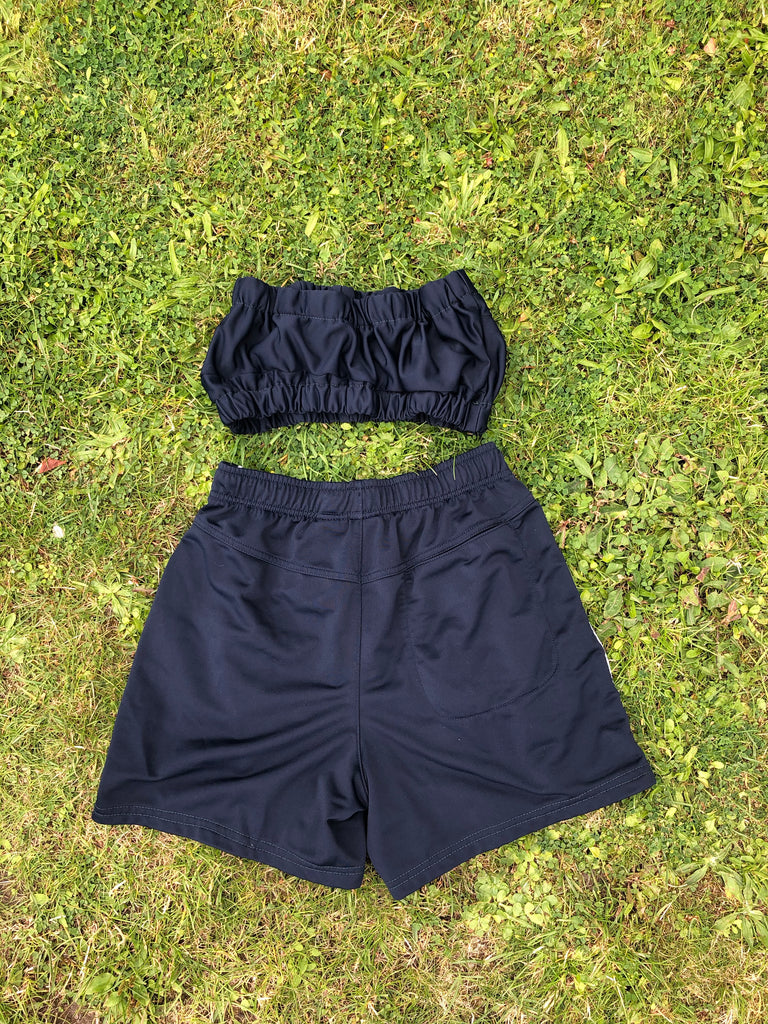 nike bandeau top and shorts set