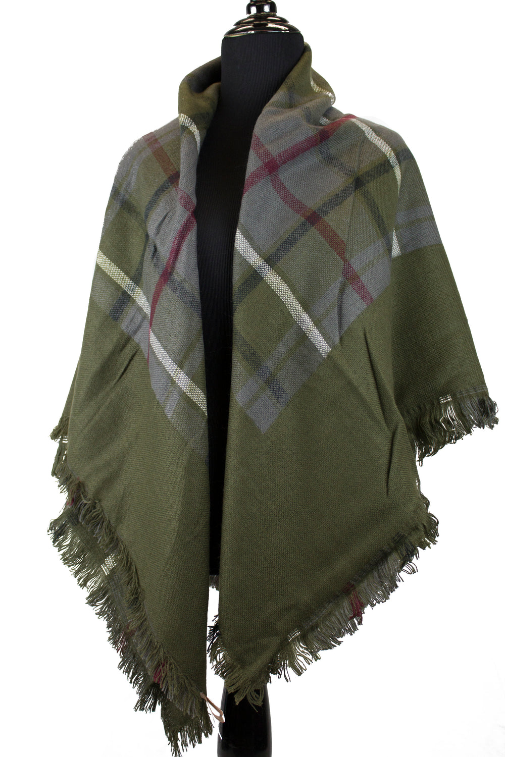 olive green blanket scarf