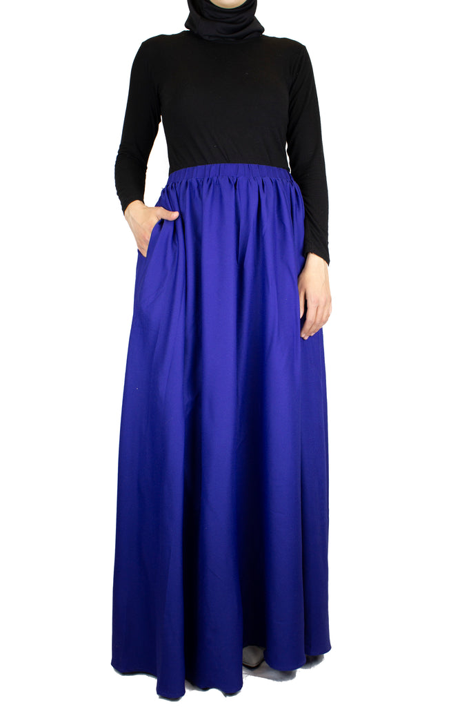 High-Waisted Maxi Skirt - Royal Blue 