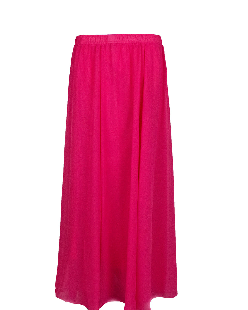 neon pink chiffon maxi skirt