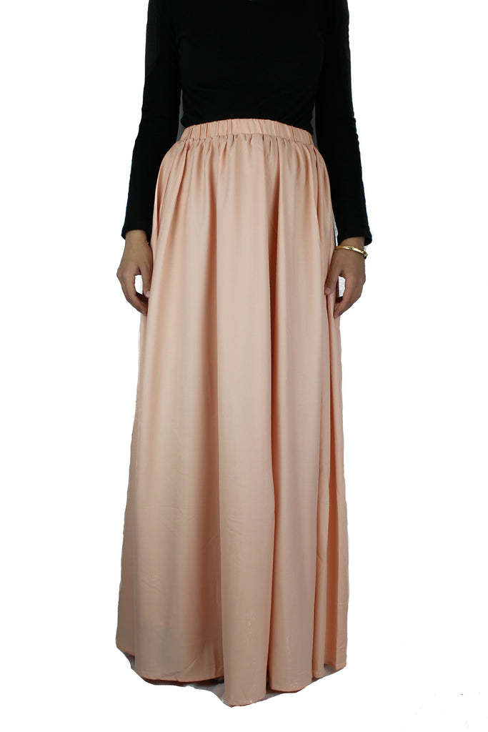 High-Waisted Maxi Skirt - Blush – Bella Hijabs