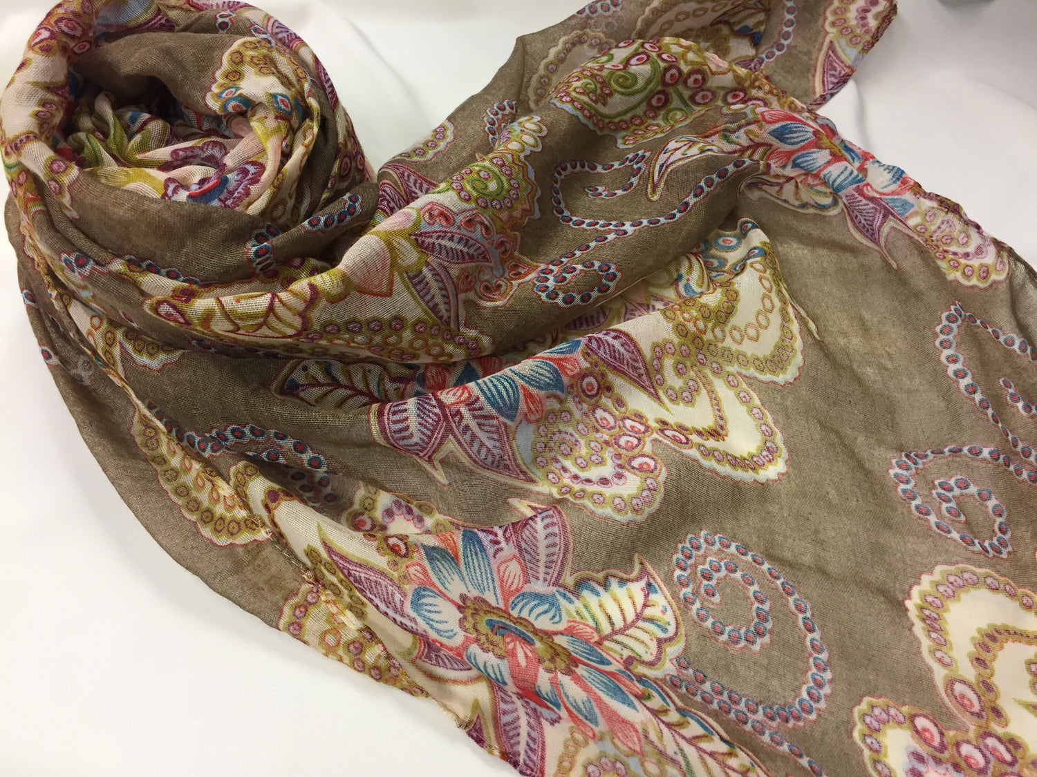 Mixed Paisley- Brown – Bella Hijabs