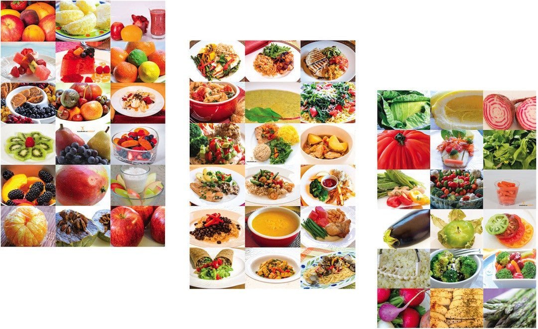 Healthy Food Photo Poster Set 12X18 - 3 Posters 36X28 total display size - Nutrition Education Store