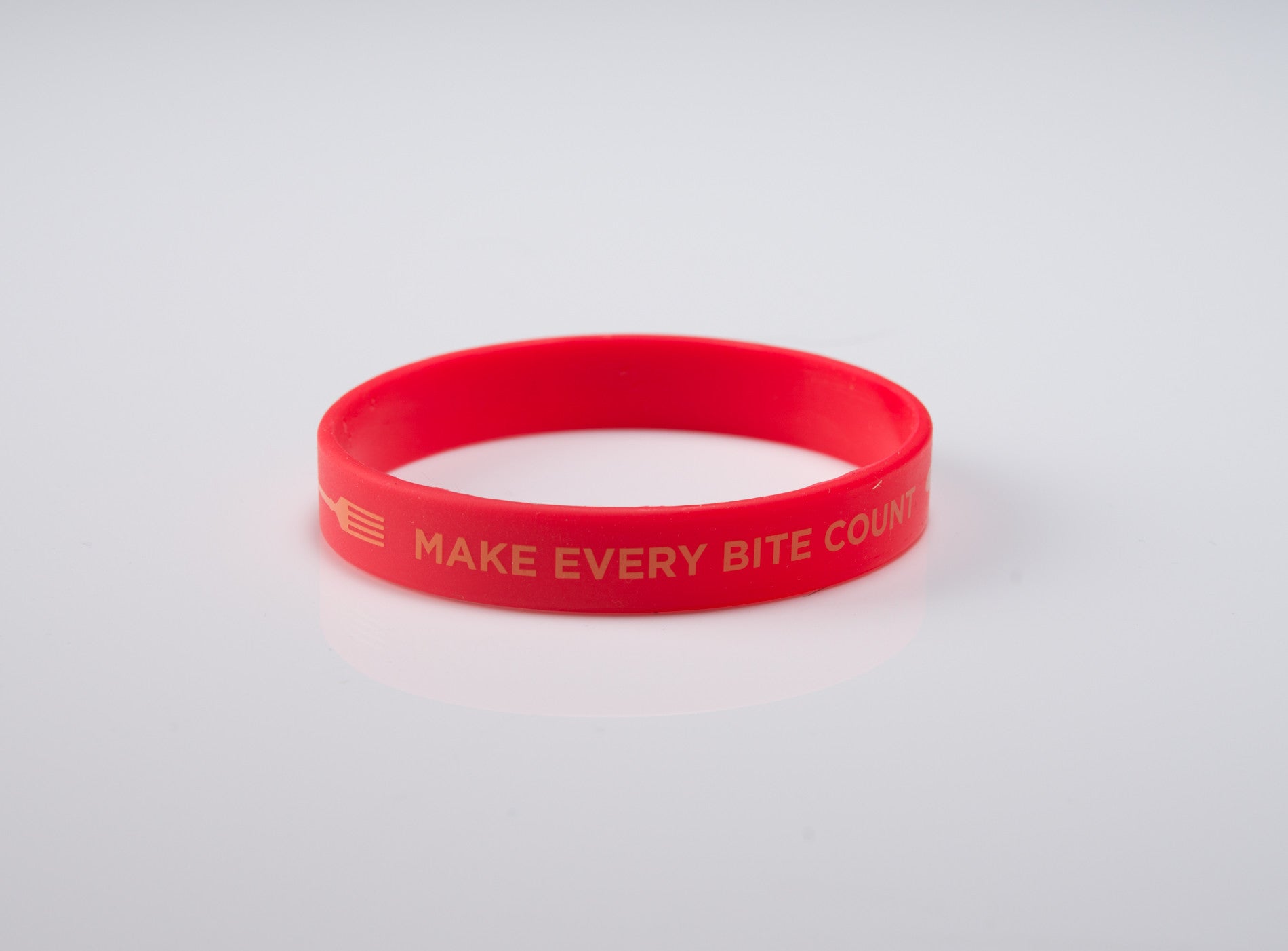 Make Every Bite Count Wristband 8" Adult - 20 pack - with forks - Nutrition Education Store