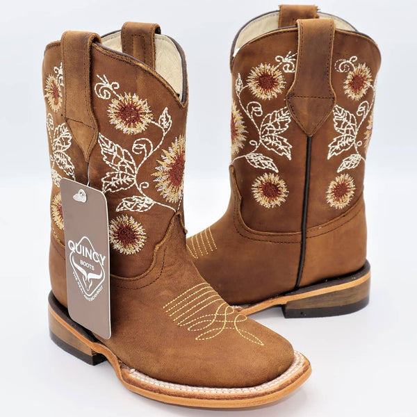 Quincy Kids' Sunflower Cowgirl Boots Vaquero