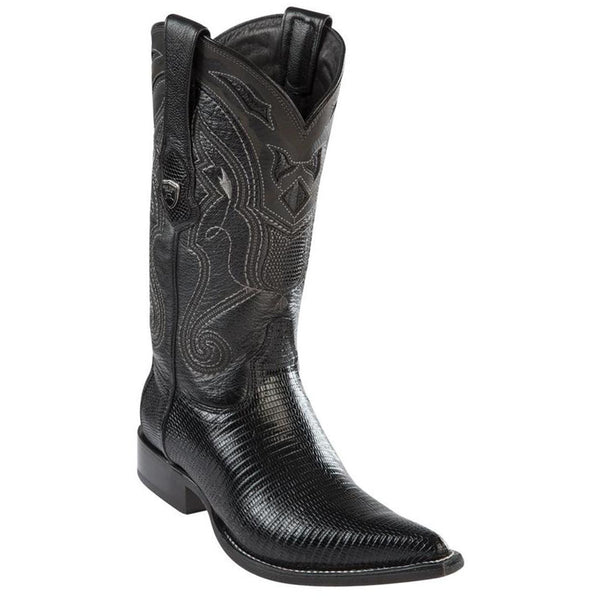 Wild West Lizard Black 3x Toe Cowboy Boots