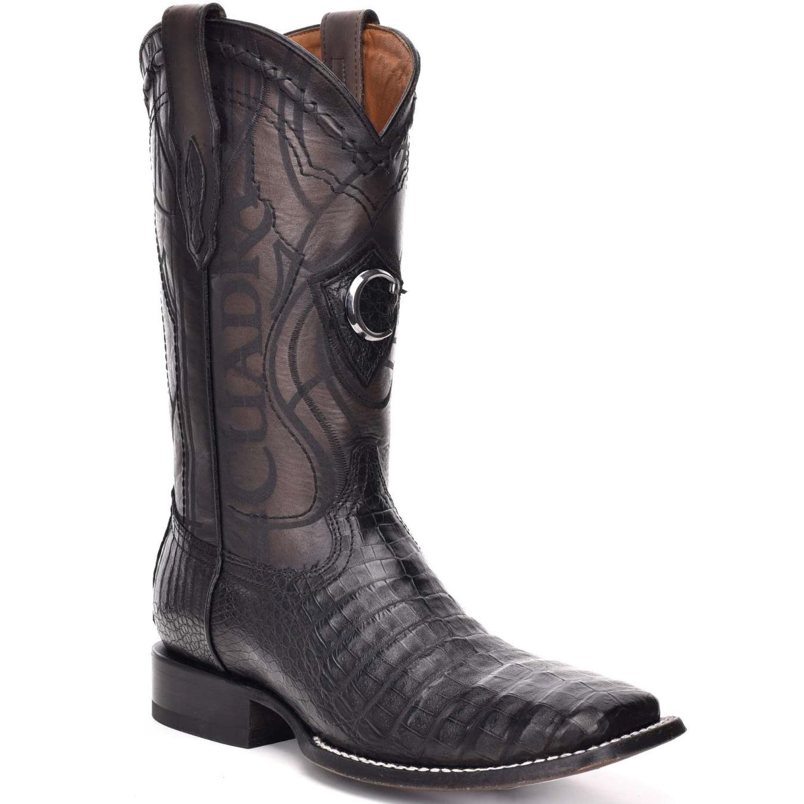 black square toe western boots