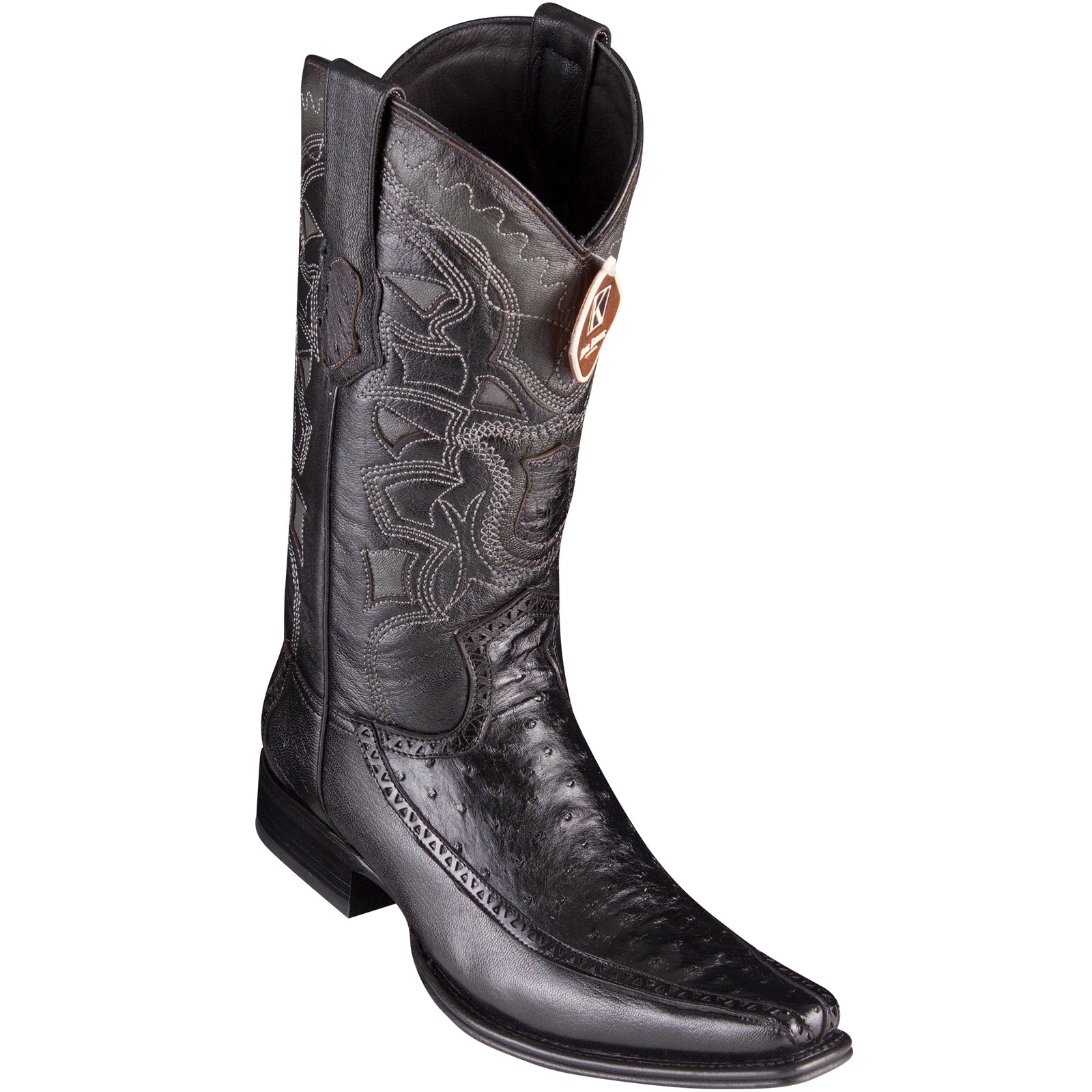 King Exotic Men's Ostrich Black Cowboy 