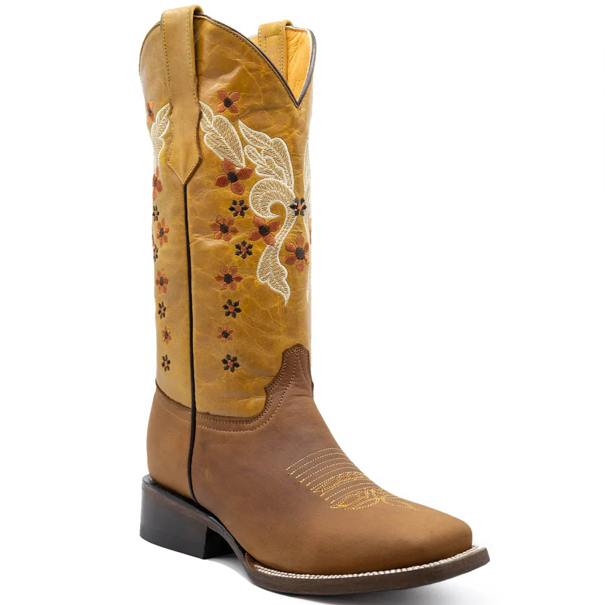 Flowered Butterfly Square Toe Cowgirl Boots – VAQUERO BOOTS