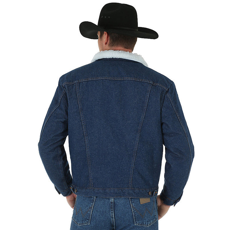 wrangler western sherpa lined denim jacket