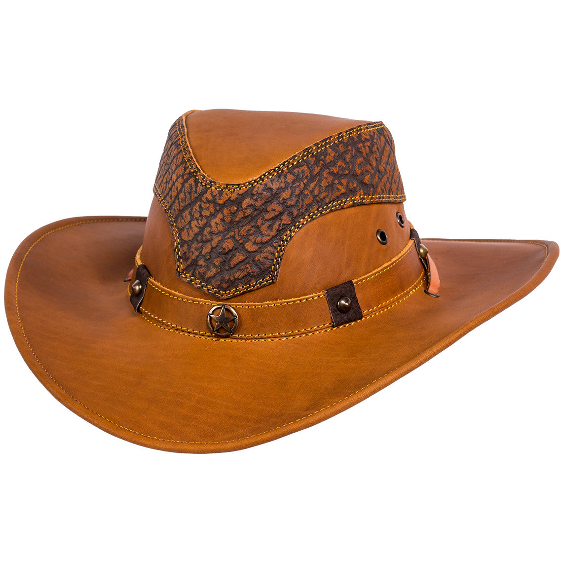 Cowboy Leather Hat | Western Leather Hat | Vaquero Boots