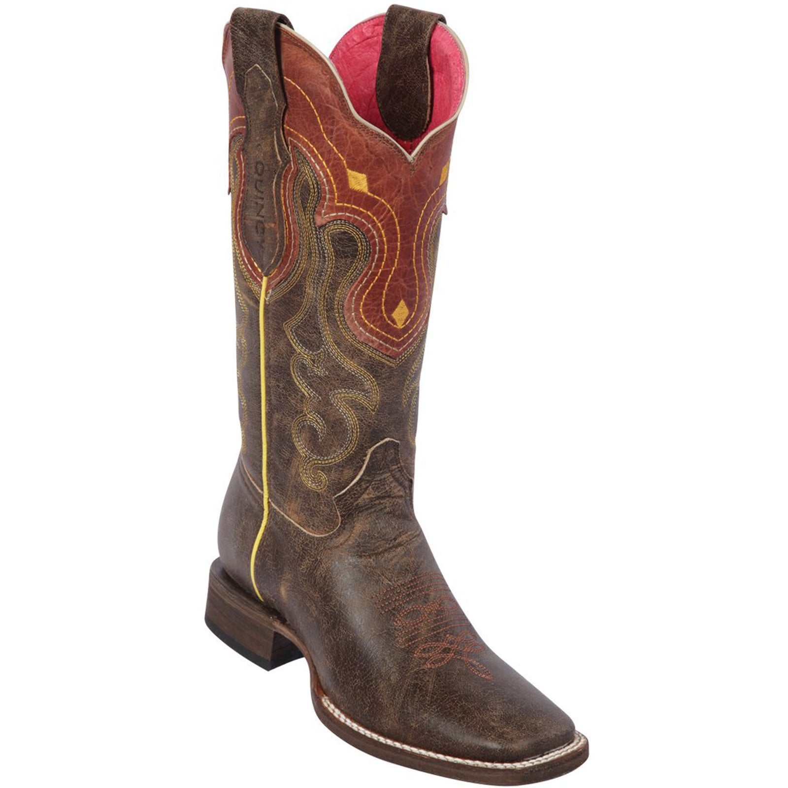 Quincy Flower Volcano Tobacco Cowgirl Boots