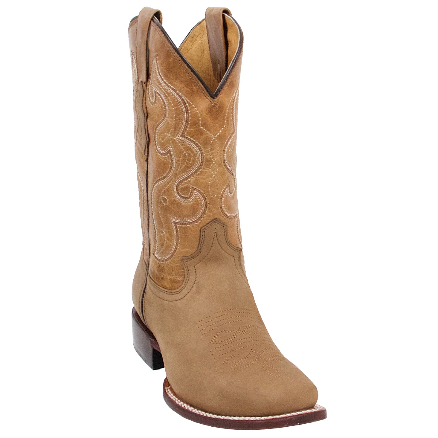 tan square toe cowboy boots