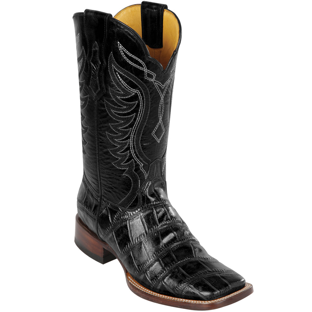 Quincy Aligator Print Black Square Toe Cowboy Boots – VAQUERO BOOTS