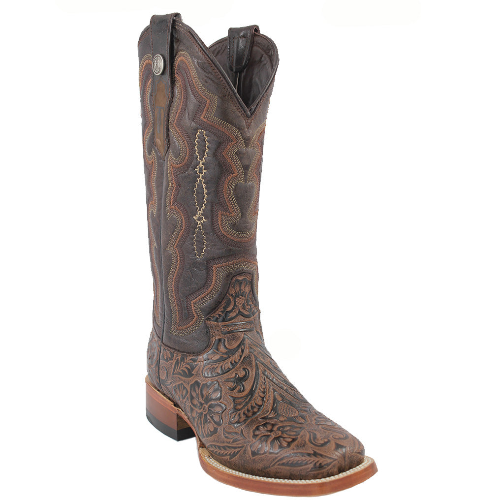 tooled leather cowboy boots