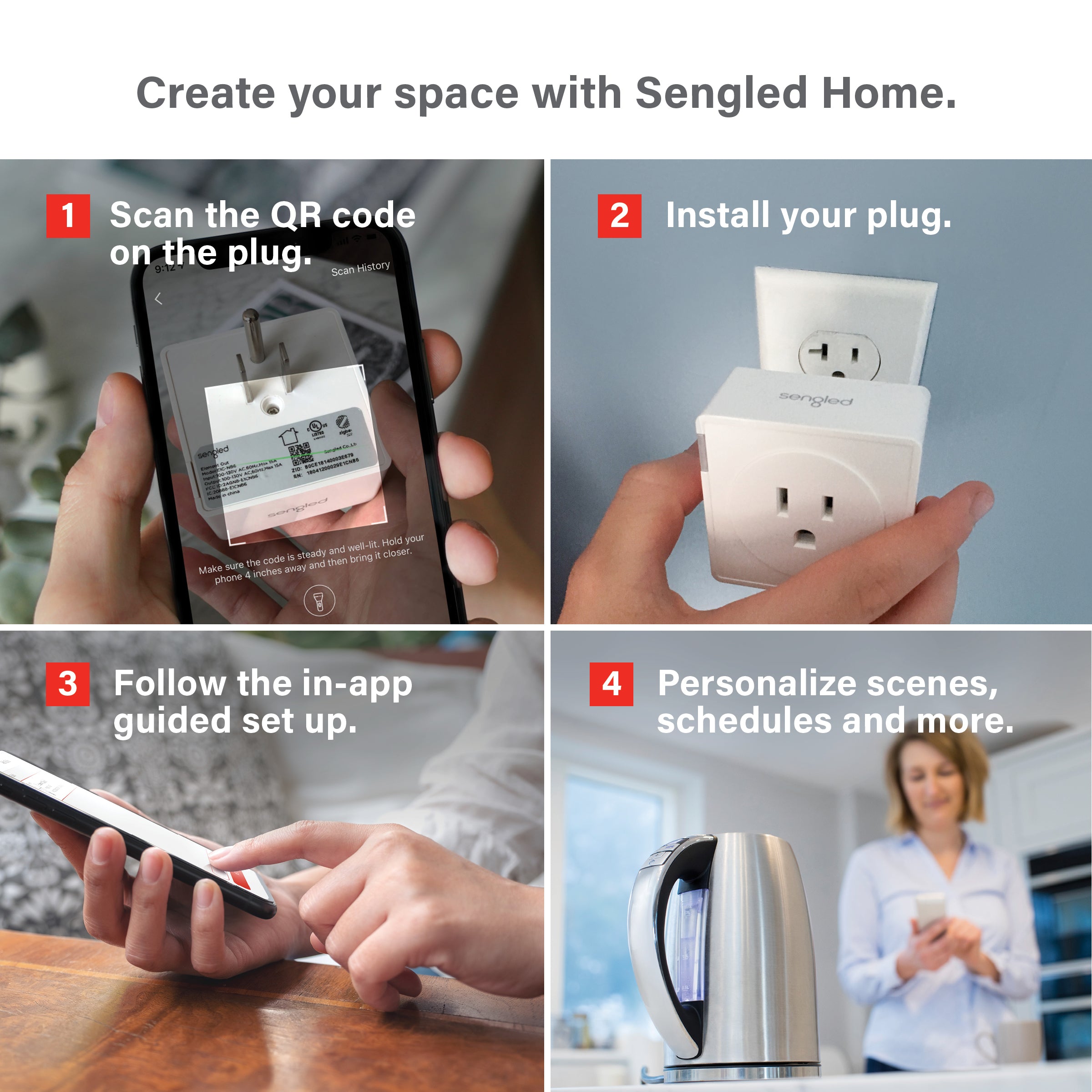 Sengled Smart Plug, Matter-Enabled, Works with Alexa, Instant Pairing,  Supports Up to 2300W, Matter-Compatible Platform Required, 2.4 GHz, Wi-Fi