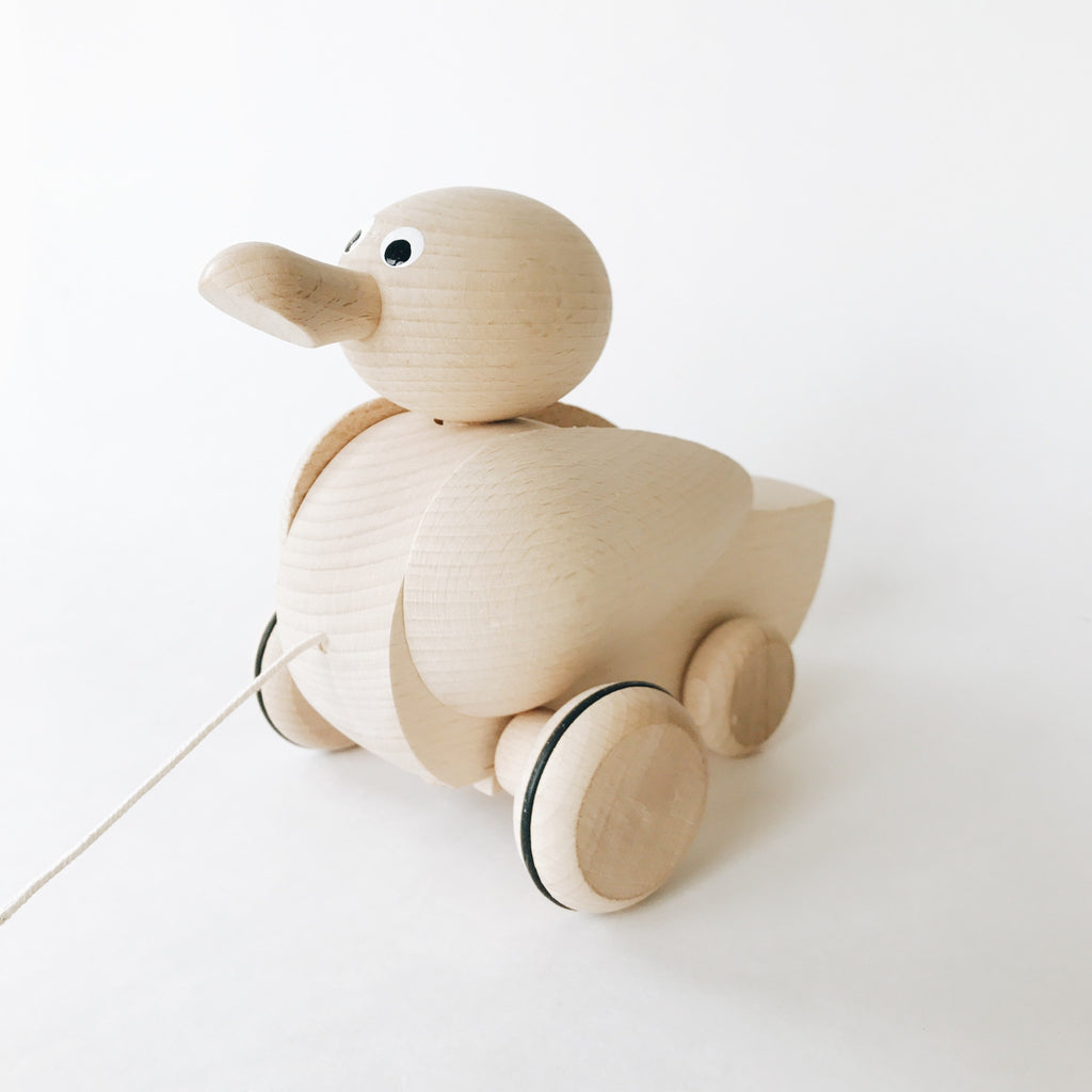 wooden pull along duck