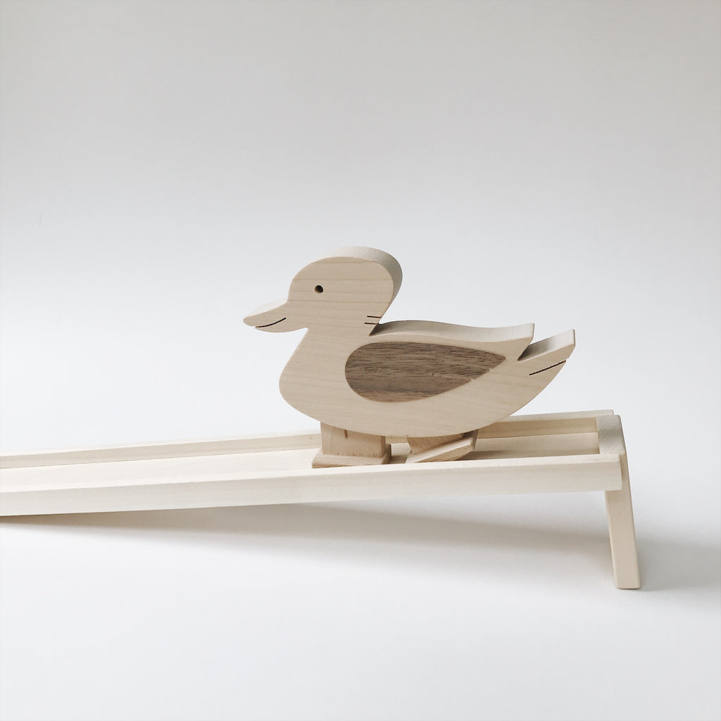 wooden walking duck toy