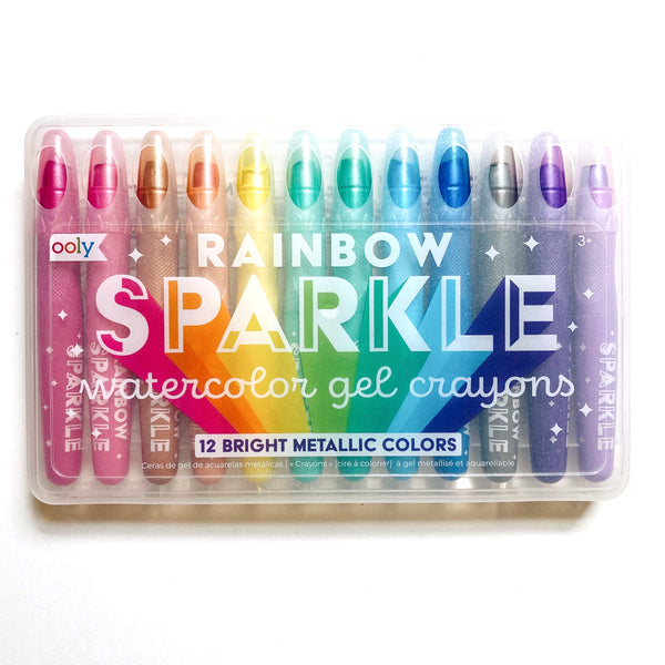 Rainbow Sparkle Metallic Watercolor Gel Crayons - Set of 12 a book by Ooly