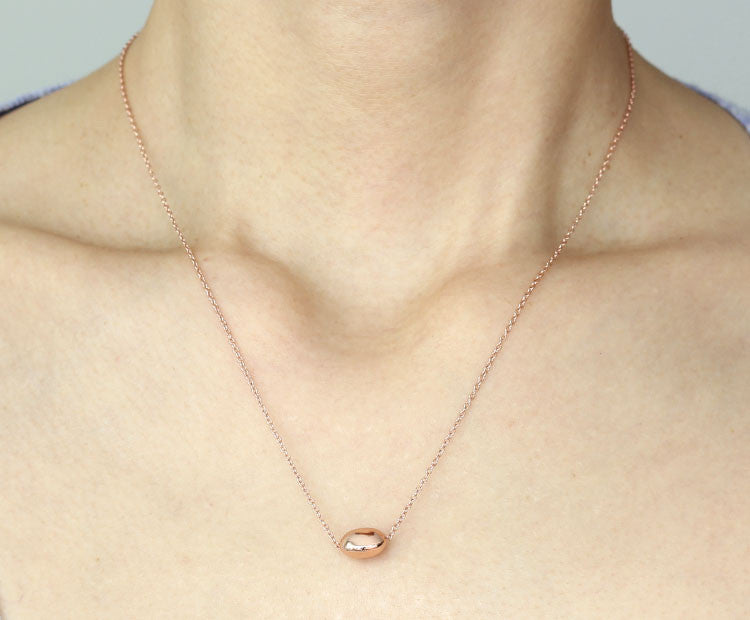 tiffany bean necklace rose gold