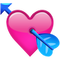 Download Pink Heart With Arrow Emoji Icon