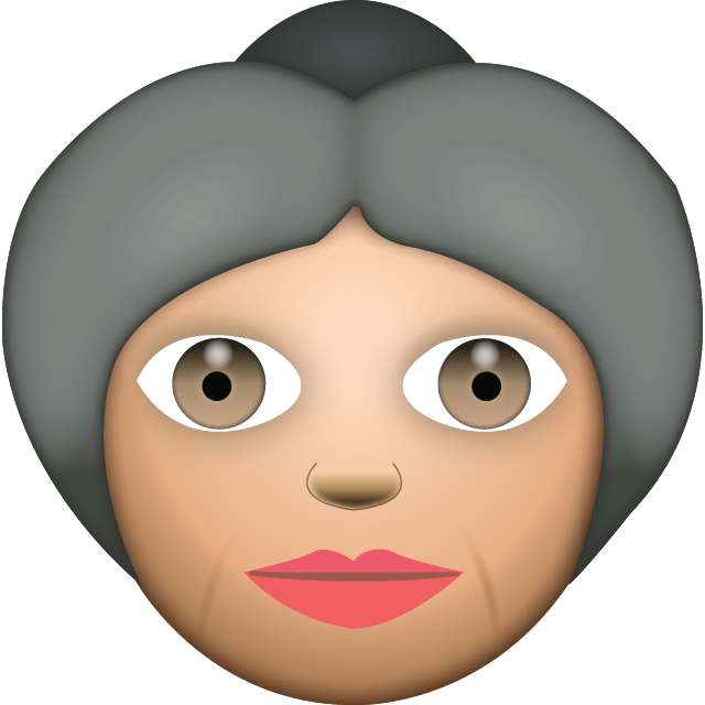 Download White Grandma Emoji | Emoji Island