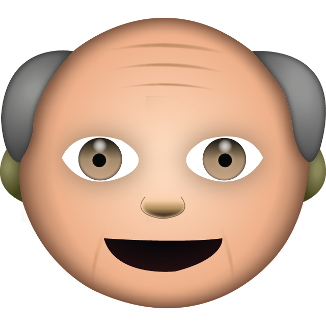 Download White Grandpa Emoji | Emoji Island