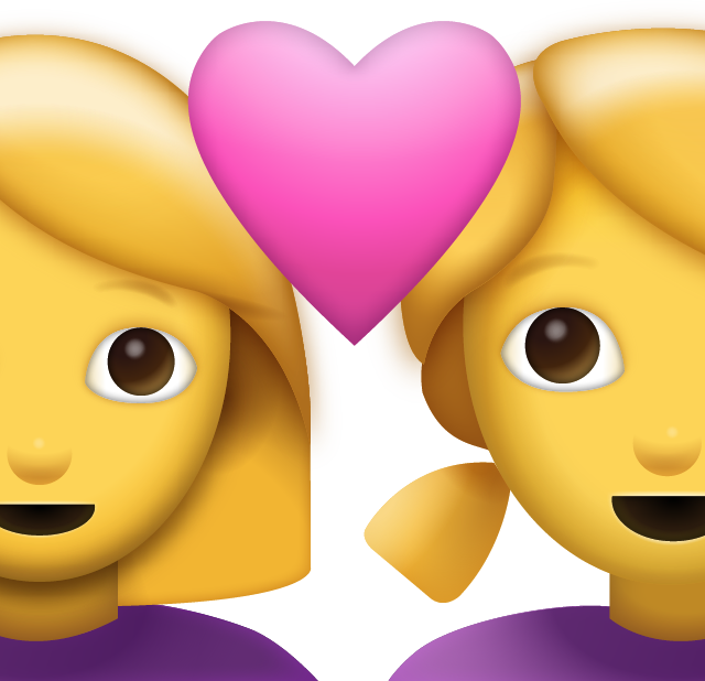 Two Women With Heart Emoji Free Download Iphone Emojis Emoji Island