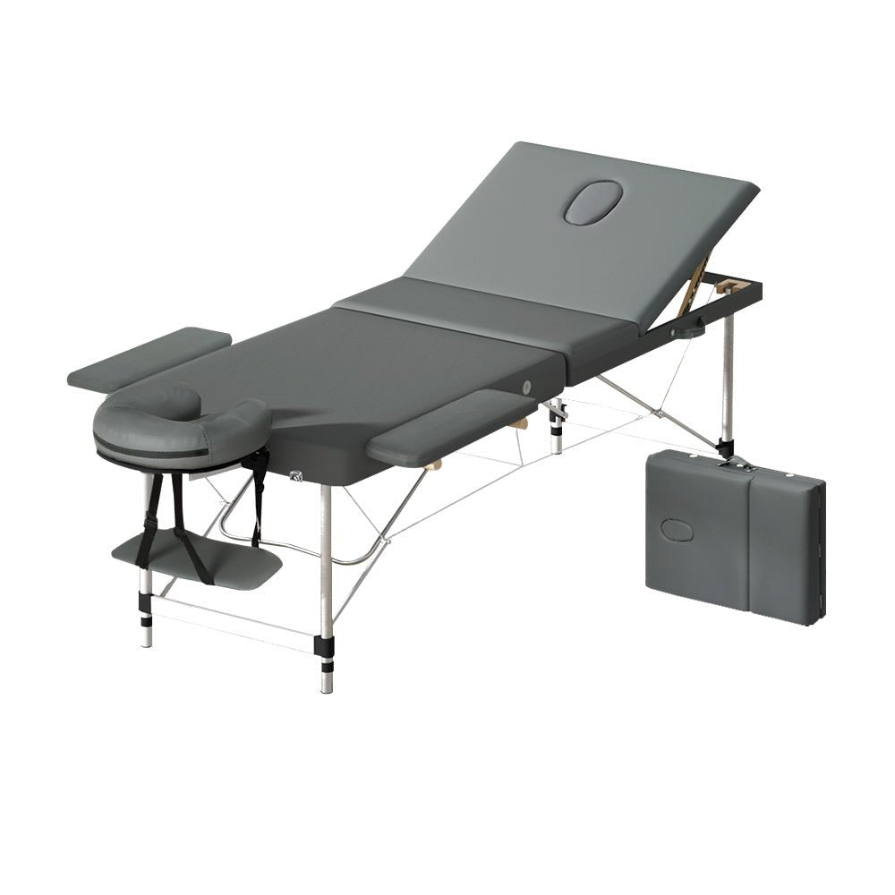 Zenses Massage Table Portable 3 Fold Aluminium Therapy Beauty Bed Waxi The Hippie House