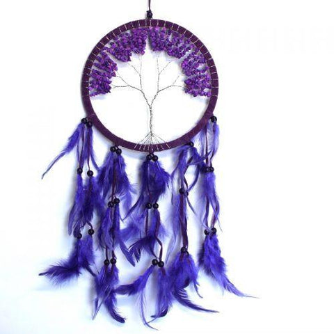 Purple Tree Of Life Dream Catcher - The Hippie House