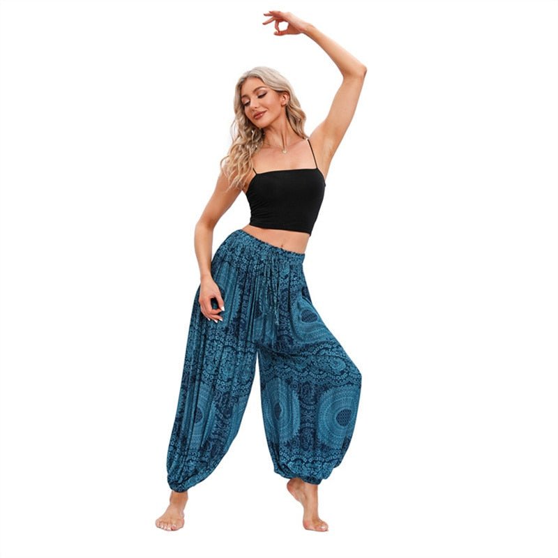 Women's Meditation Styled Hippie Harem High Waisted Zumba Pants