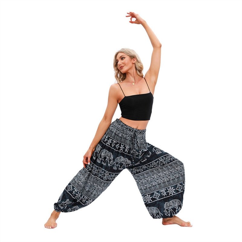 Women's Beach Styled Hippie Harem High Waisted Zumba Pants