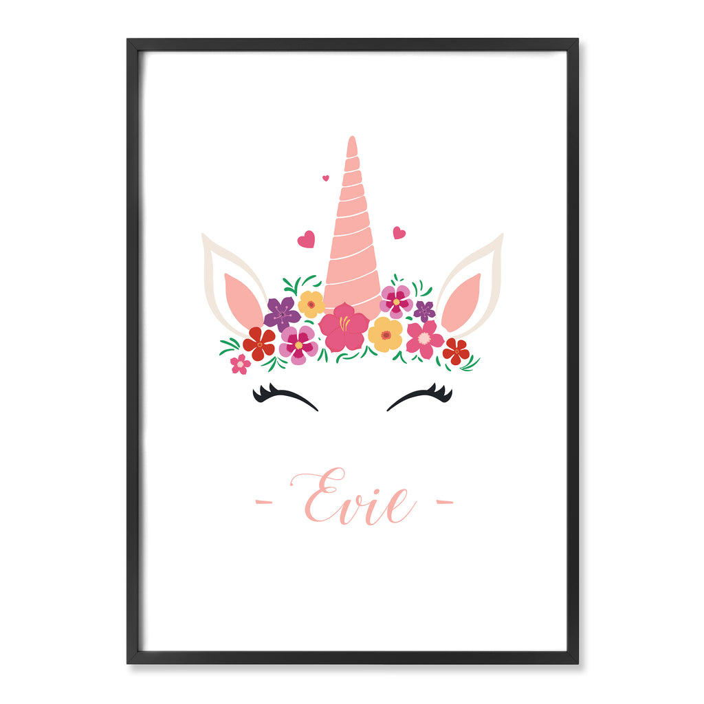 unicorn floral custom print with name alma custom designs