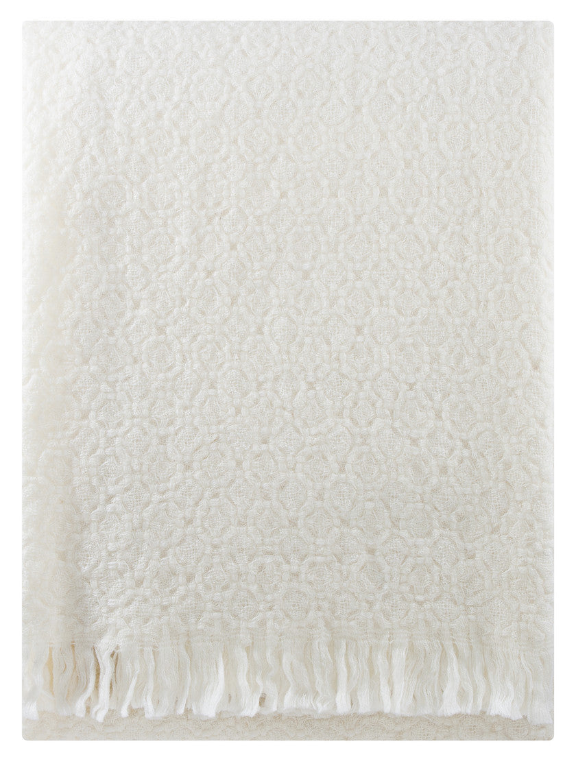 White Textured Wool Throw – Hooglig