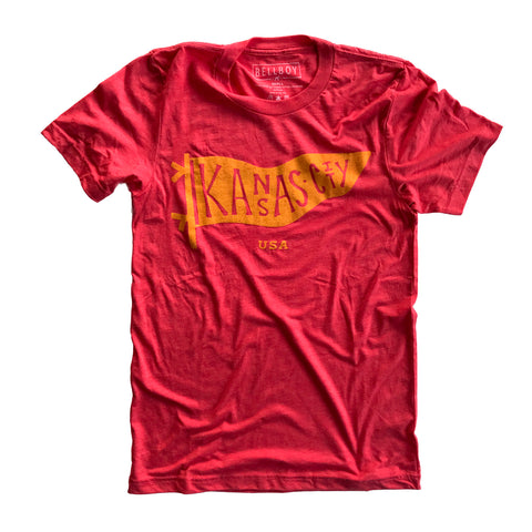 KC PENNANT T-SHIRT - RED/YELLOW