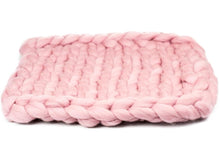 Load image into Gallery viewer, Oblong cat mat CHUNKY Pale pink made by hand, natural wool