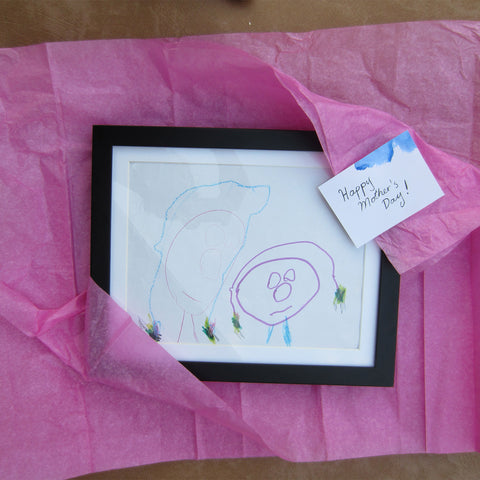 "Mommy and me" kid's drawing framed for mother's day