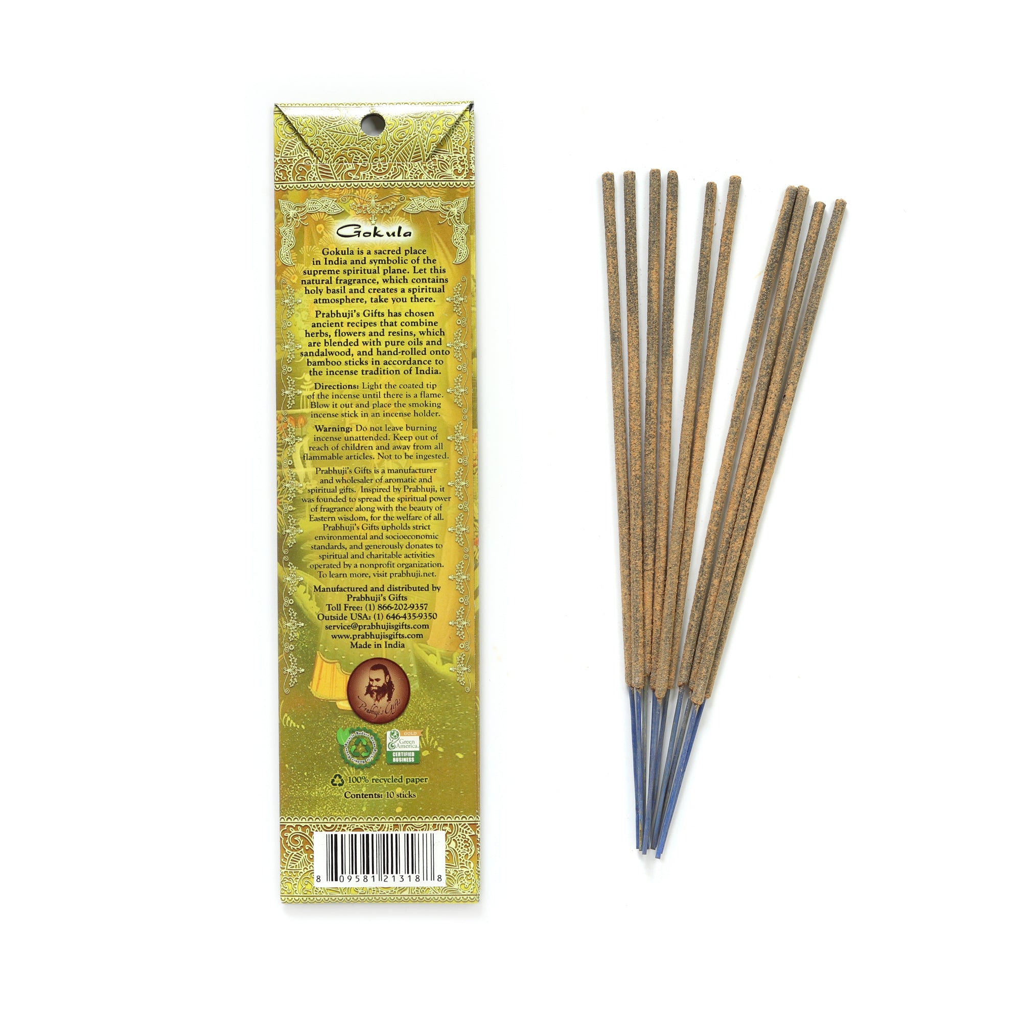 Gokula Incense Sticks - Myrrh, Vanilla, and Tulsi - Wholesale and ...