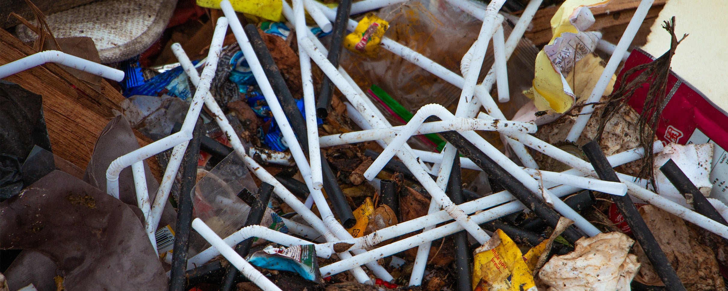 Discarded plastic straws at the Suwung Landfill on Bali. 