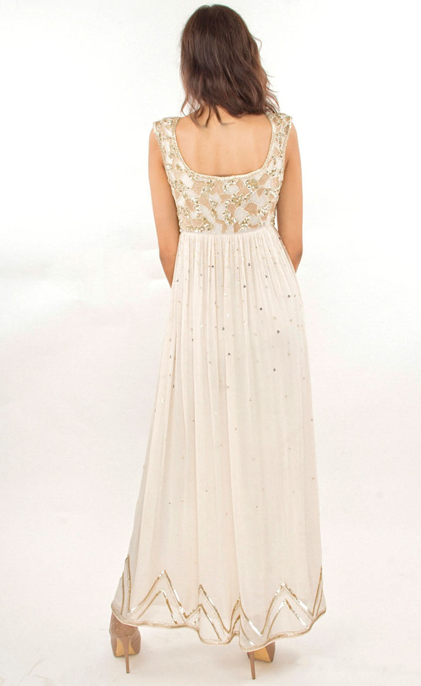 Pearl Silk Beaded Gown - Jasmine Bains