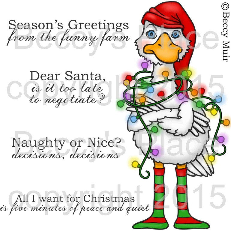Christmas Goose Digital Stamp Set  [Digi721b]