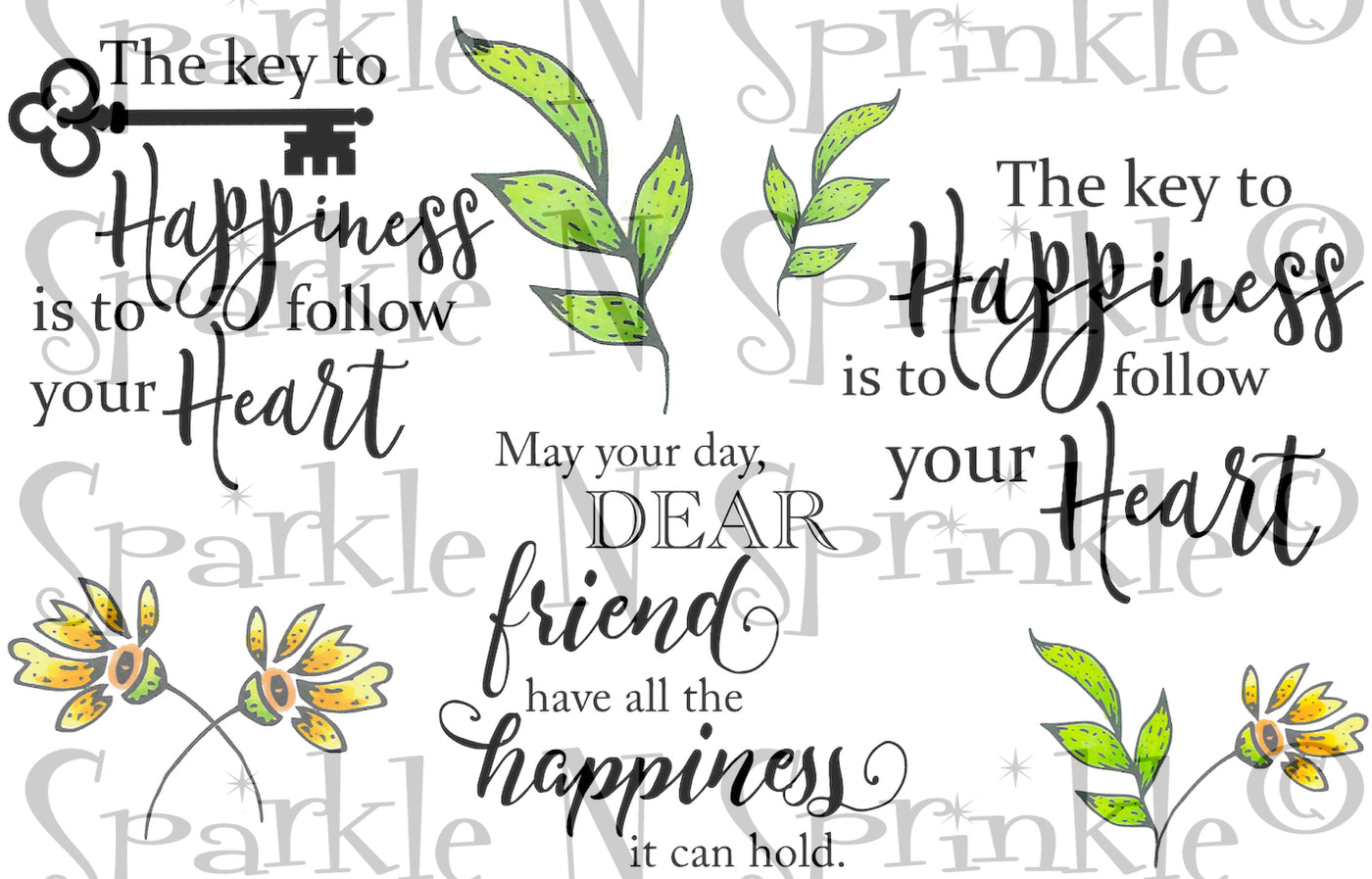 Happiness Greetings Digital Stamp Set [Digi886DE]