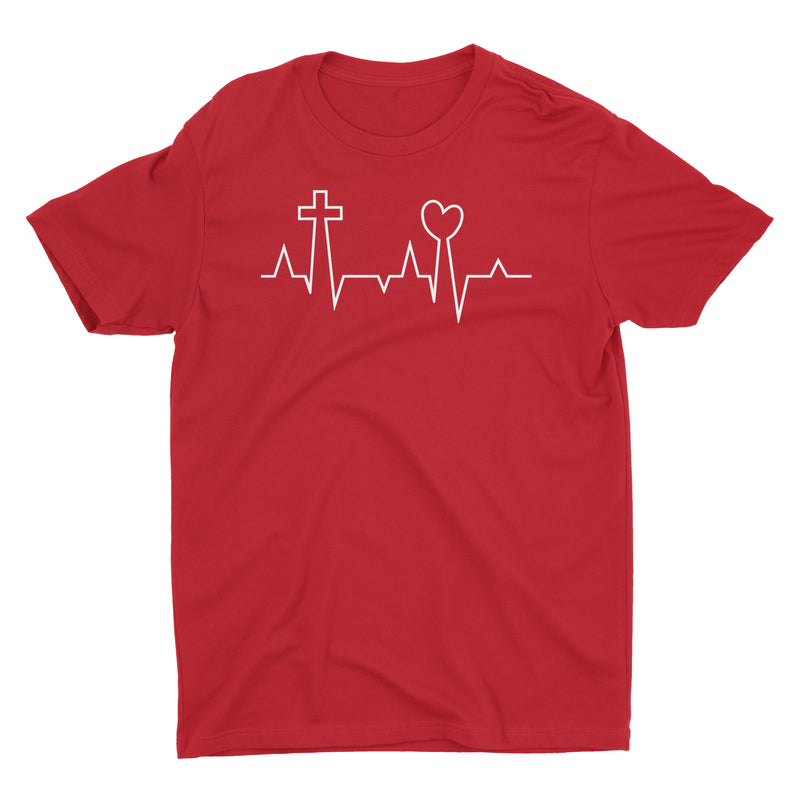 Life Line Cross Heart Christian T-Shirt for Men - Aprojes