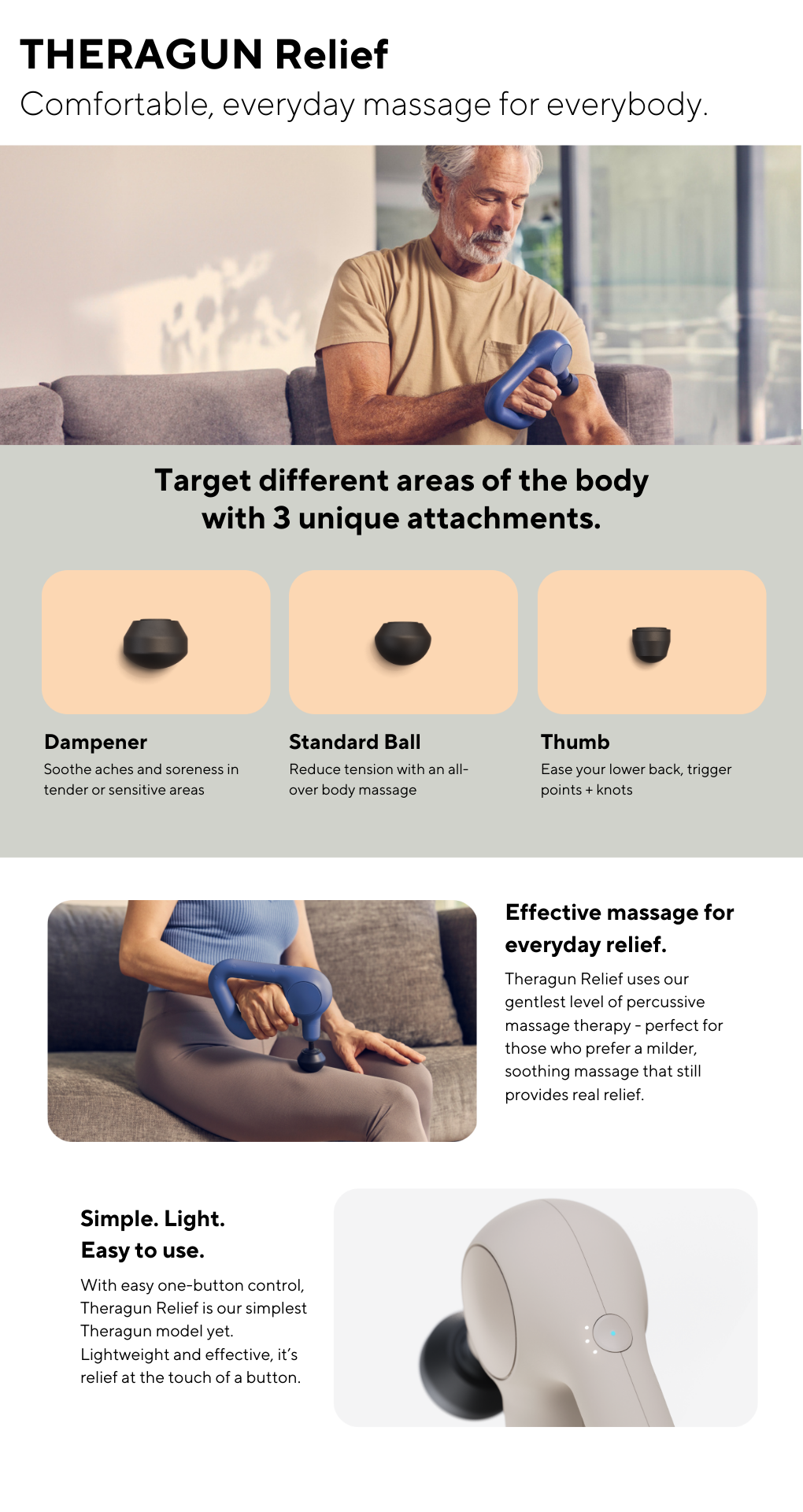 THERAGUN Relief - comfortable massage device for everybody