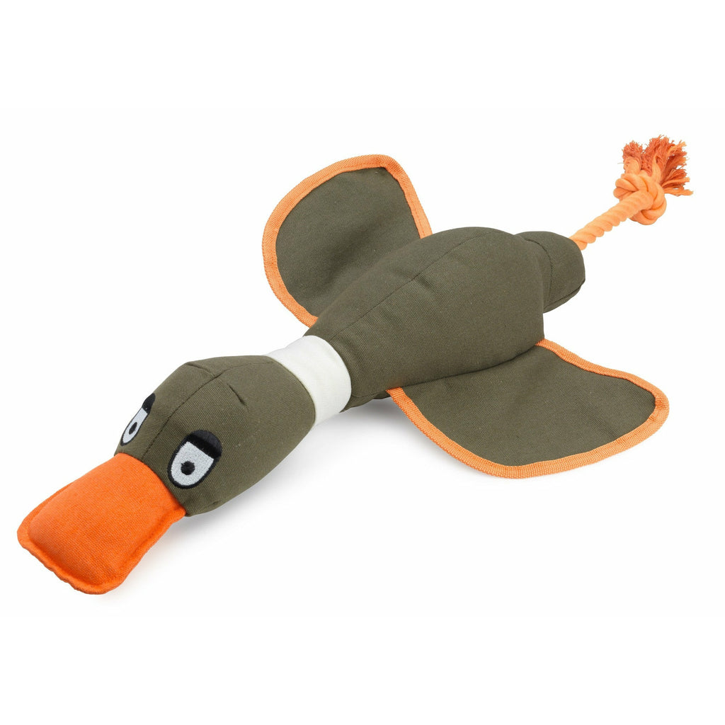 House of Paws Duck Canvas Thrower Dog Toy in Coco - PurrfectlyYappy