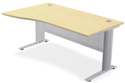 Evada Left Hand Wave Desk With Modesty Hampshire Office Furniture